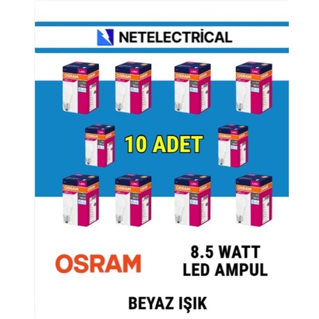 Osram Led Value 8,5w Beyaz Işık E-27 806lm Ampul 10 lu Paket