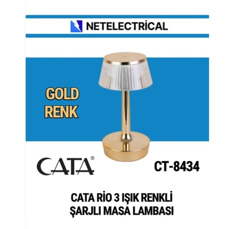 Cata Rio Şarjlı Masa Lambası Tek Anahtarla 3 Renk Detaylı 