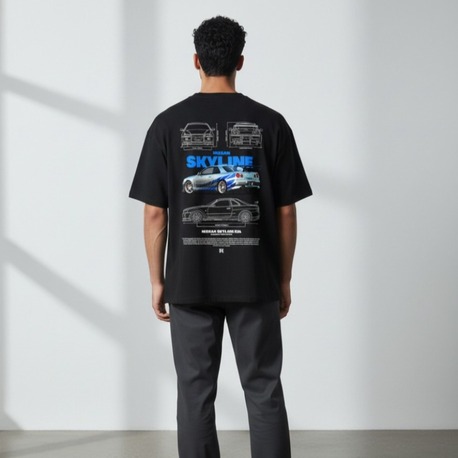 JEXTROWEAR Nissan Skyline R34 Unisex Oversize Tişört