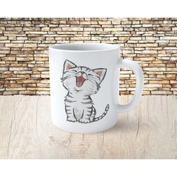 Kedi Desenli Porselen Kupa Bardak