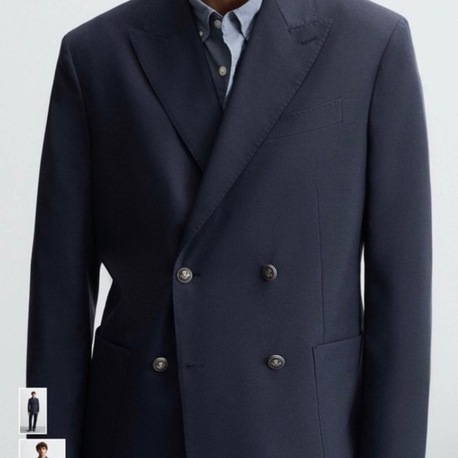    Lacivert kruvaze blazer 