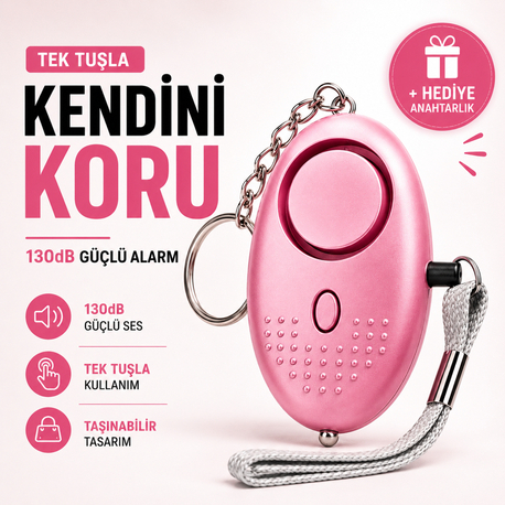 Kadın Güvenlik Alarmı (130dB) | Hediye Anahtarlık 
