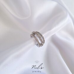 Zirkon Taşlı Silver Kıkırdak Küpe