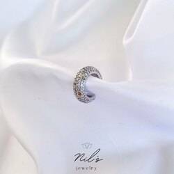 Yıldız Detaylı Silver Kıkırdak Küpe