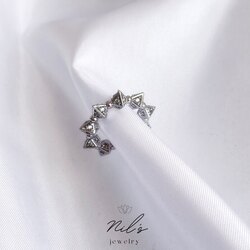 Zirkon Taşlı Silver Kıkırdak Küpe