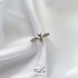 Taşlı T Silver Yüzük
