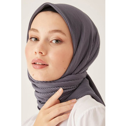 Losyana Pliseli Gri Eşarp