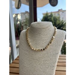 Gold küp detaylı kolye 