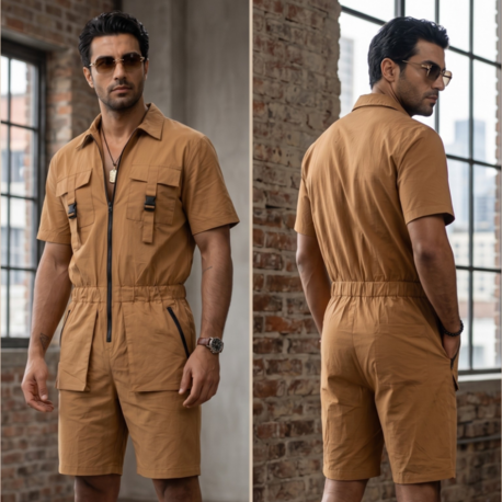 Kargo Cepli Paraşüt Kumaş Unisex Tulum — Premium Tasarım Model