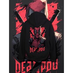 NOIST Siyah Tasarım Sweatshirt (Deadpool)