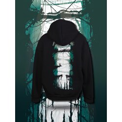 NOIST Siyah Tasarım Sweatshirt (Green Veil)