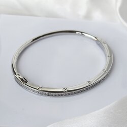 Zirkon Taşlı Signature Kelepçe Bileklik