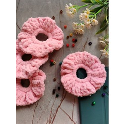 pembe kadife simit toka/ pink fluffy scrunchies