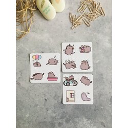 Kawaii Gri Kedi Sticker Seti