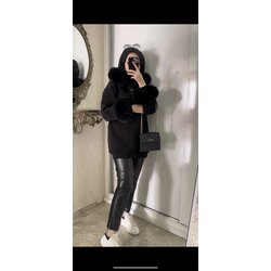 Kürklü çıtçıtlı sweatshirt