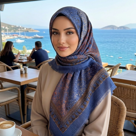 Flamlı keten eşarp