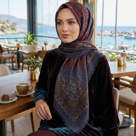 Flamlı keten eşarp