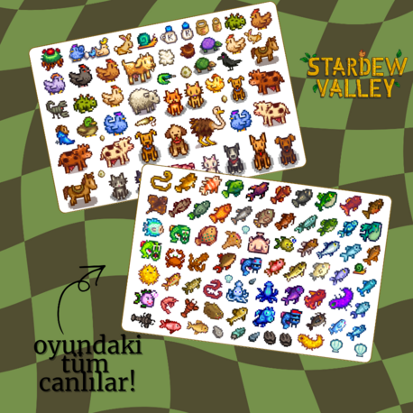 Stardew Valley Hayvanlar Sticker seti