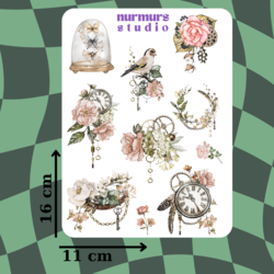 kuşlar ve çiçekler sticker 