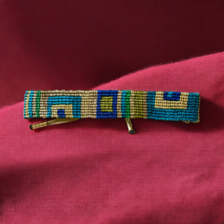 Gold kombinli kilim makrome bileklik