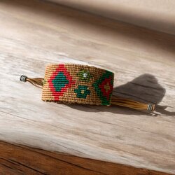 Kilim desen kalın makrome bileklik 