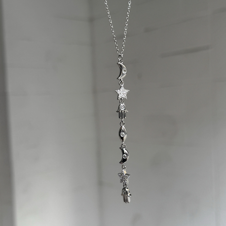 Manifest kolye silver l Çelik