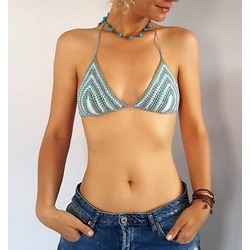 Mavi Çizgili Soft Bikini