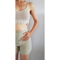 CropTop Doğal Örgü Denge Serisi-Krem