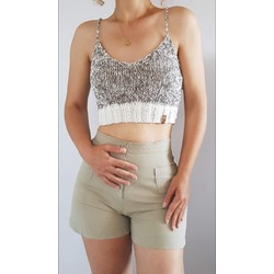 CropTop Doğal Örgü Denge Serisi-Krem/Kahve