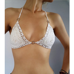 Bikini Üçgen Dantel Beyaz