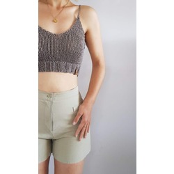 CropTop Doğal Örgü Denge Serisi-Kahve
