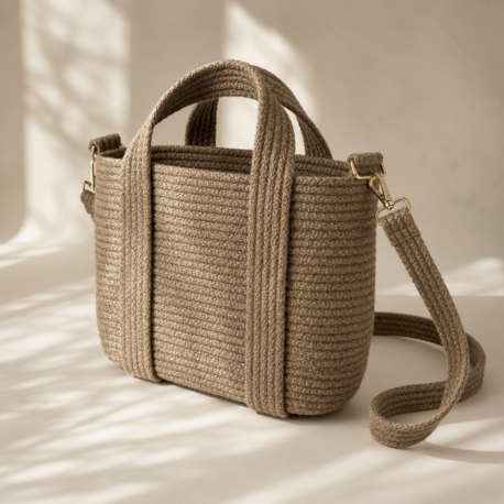 OkurHome Tress Çift Askılı Jüt Günlük Çanta – El Yapımı Premium Tote