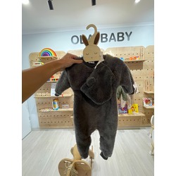 Bebek Unisex Puffy Gri Renk Uzun Tulum