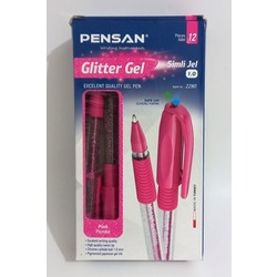 SİMLİ PEMBE JEL KALEM-  PENSAN 12'Lİ