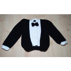 ÖRGÜ BEBEK YELEĞİ SMOKİN MODEL ( 1-2 yas )