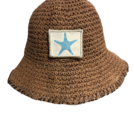 Rafya Bucket Aplikeli Şapka