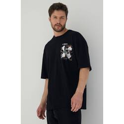 Breezy Oversize Rahat Kesim Baskılı T-Shirt