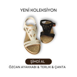 Düz Taban Siyah ve Beyaz Sandalet