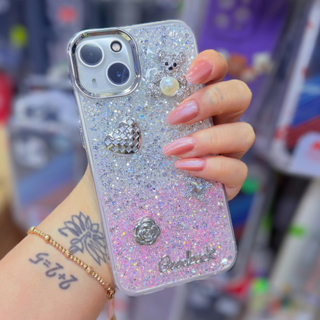  iPhone 13 – 14 Uyumlu Taşlı  Desenli Telefon Kılıfı