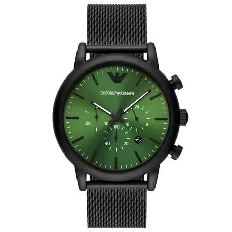 Emporio Armani AR11470 Erkek Kol Saati – Yeşil Kadran / Siyah Meshr