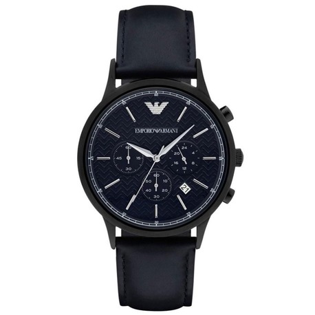 Emporio Armani AR2481 Erkek Kol Saati – Siyah / Lacivert Deri / Chronograph