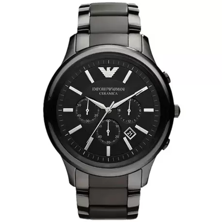 Emporio Armani AR1451 Erkek Kol Saati – Siyah Seramik / Kronograf / 5 ATM