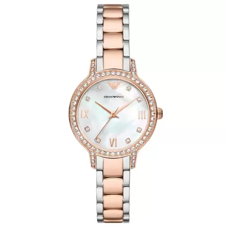 Emporio Armani AR11499 Kadın Kol Saati – Rose Gold / İki Ton / Kristalli