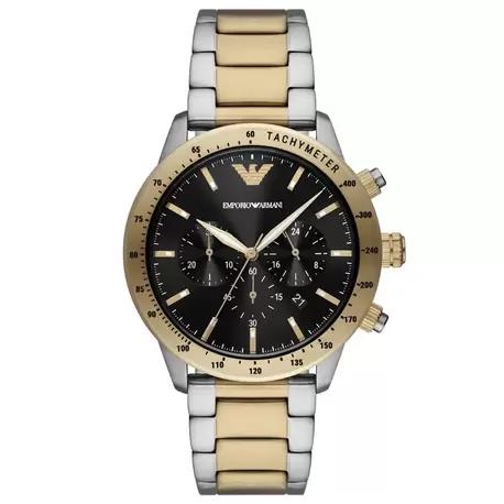 Emporio Armani AR11521 Erkek Kol Saati – Siyah Kadran / İki Tonlu Çelik