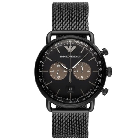 Emporio Armani AR11142 Erkek Kol Saati – Siyah Mesh Çelik / Kronograf / 5 ATM