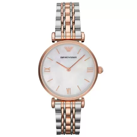 Emporio Armani AR1683 Kadın Kol Saati – İki Ton Çelik / İnci Kadran / 32 mm