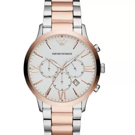 Emporio Armani AR11209 Erkek Kol Saati – Beyaz Kadran / Çelik / Rose Gold Detay