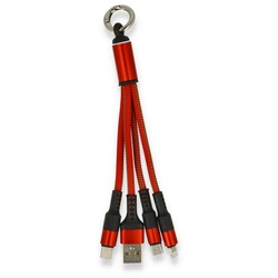 Newface JKX37 3in1 USB Kablo - Kırmızı / Siyah