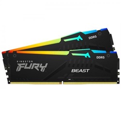 Kingston Fury Beast RGB KF552C40BBAK2/32 32GB (2x16GB) DDR5 5200MHz CL40 Siyah Gaming RAM (Bellek)