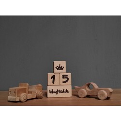 Ahşap Anne-bebek anı küpü 4'lü set